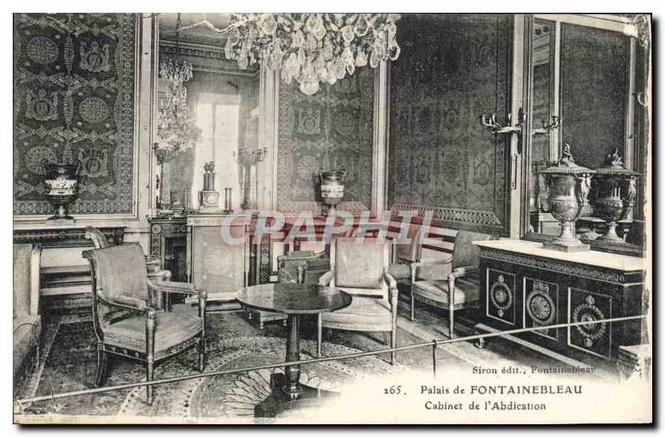 Palais de Fontainebleau — Cabinet de l'Abdication — Siron édit., Fontainebleau