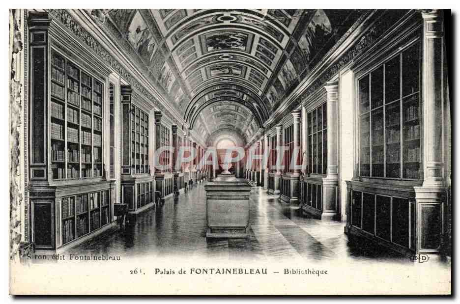 Palacio de FONTAINEBLEAU — Biblioteca — Siron, editado en Fontainebleau