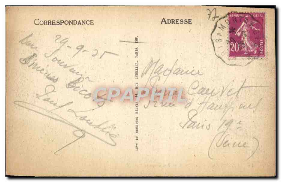 CPA Nemours Les Rochers Beauregard — Verso