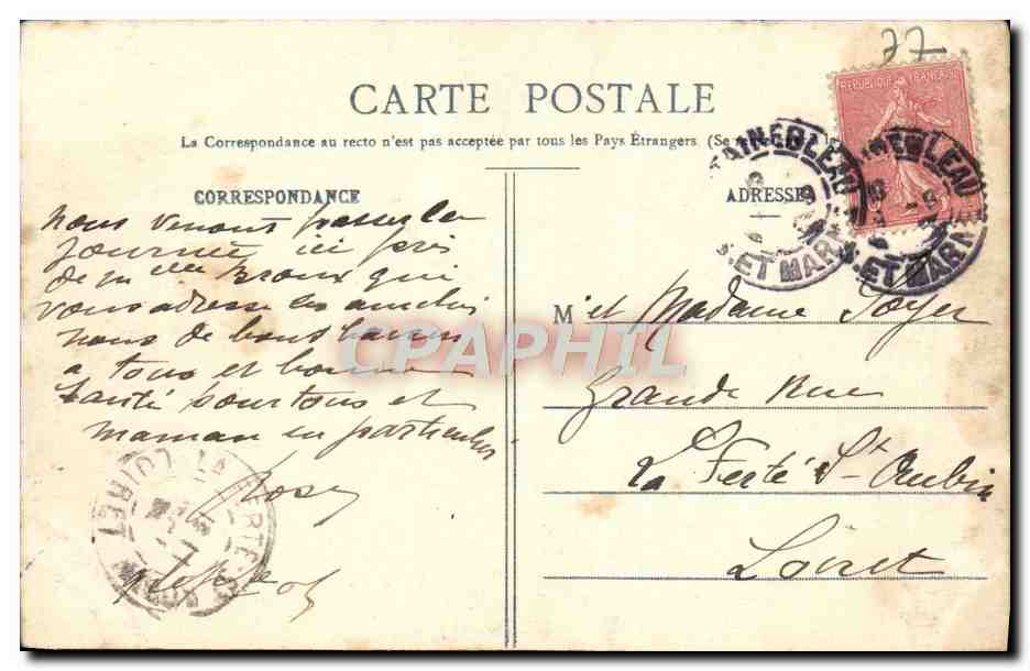 La Dame Jeanne (Rocher d'Avon) — Forêt de Fontainebleau — Éditeur non identifié, n° 110 — Reverso