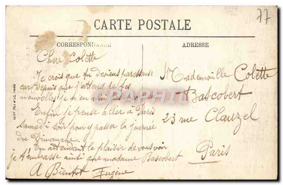 Fontainebleau — La Forêt — Le Sphinx des Druides — N.G. — Verso