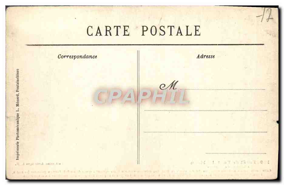 Forêt de Fontainebleau — La Grotte aux Cristaux — Imprimerie Photoméc. L. Ménard — Verso