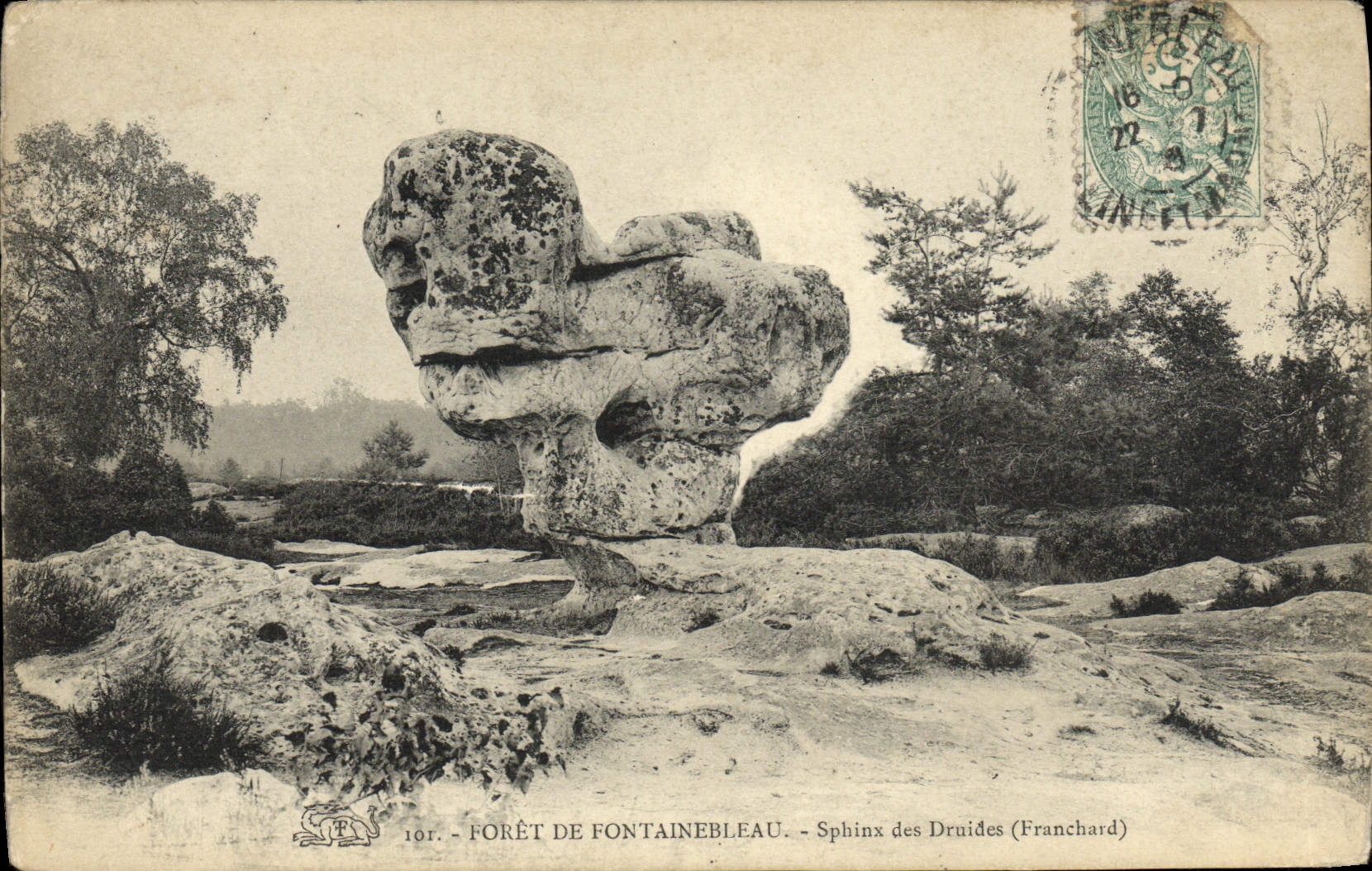 Bosque de Fontainebleau — Esfinge de los Druidas (Franchard) — editor no identificado, n° 101
