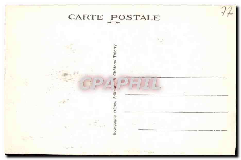 La FERTÉ-sous-JOUARRE (S.-et-M.) — La Place de l'Hôtel-de-Ville, vue à vol d'oiseau — Edit. Menguy — Reverso