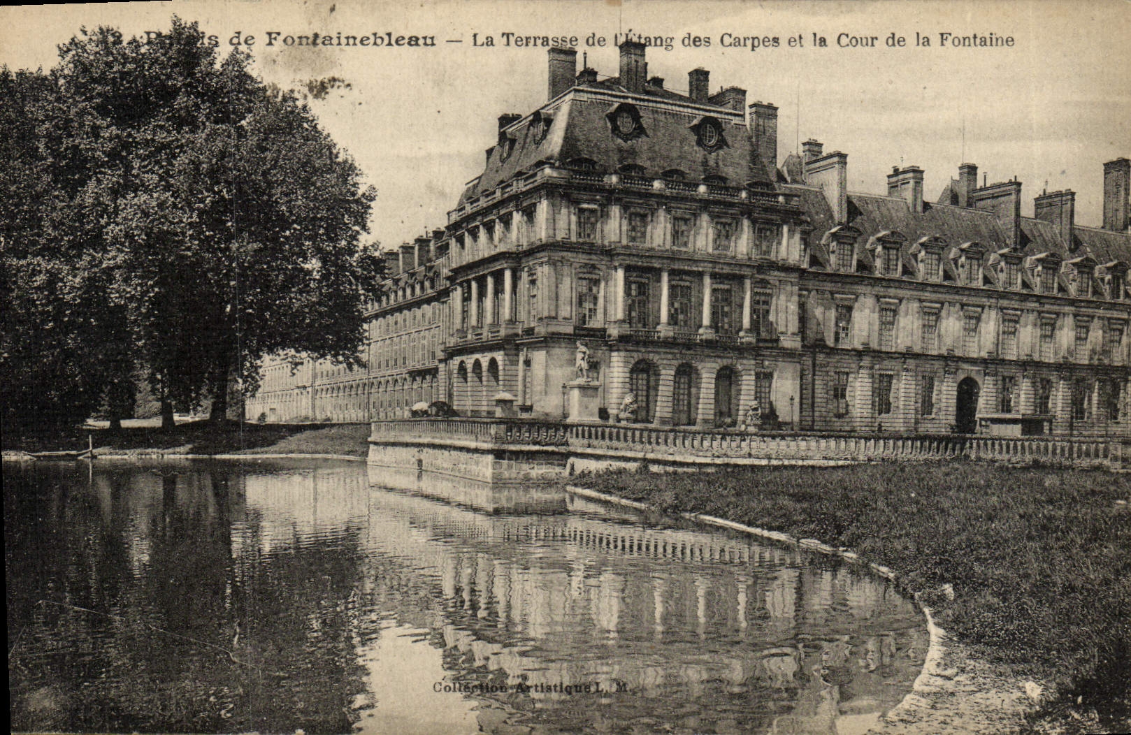 Herzöge von Fontainebleau — Die Terrasse des Karpfenteichs und der Fontänenhof — Künstlerische Sammlung L.M.