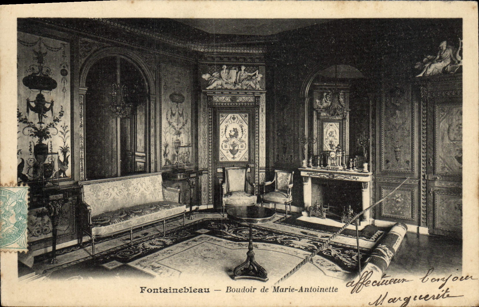 Fontainebleau — Boudoir de Marie-Antoinette — affectueux bonjour Marguerite