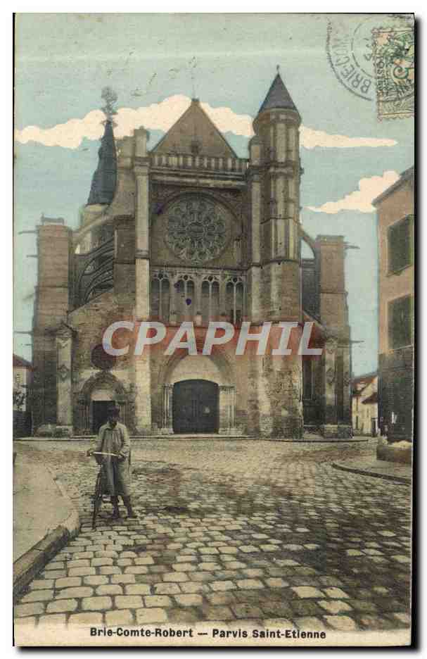CPA Brie Comte Robert Parvis Saint Etienne Enfant a velo Cycle