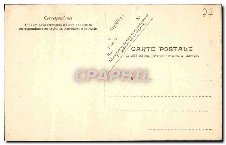 Fontainebleau — L'Église — éditeur non identifié, n° de série 5332 — Verso