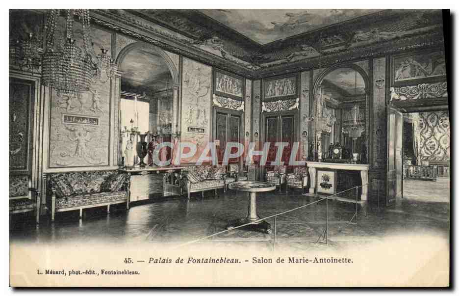 Palacio de Fontainebleau — Salón de Marie-Antoinette — L. Ménard, fot.-édit., Fontainebleau