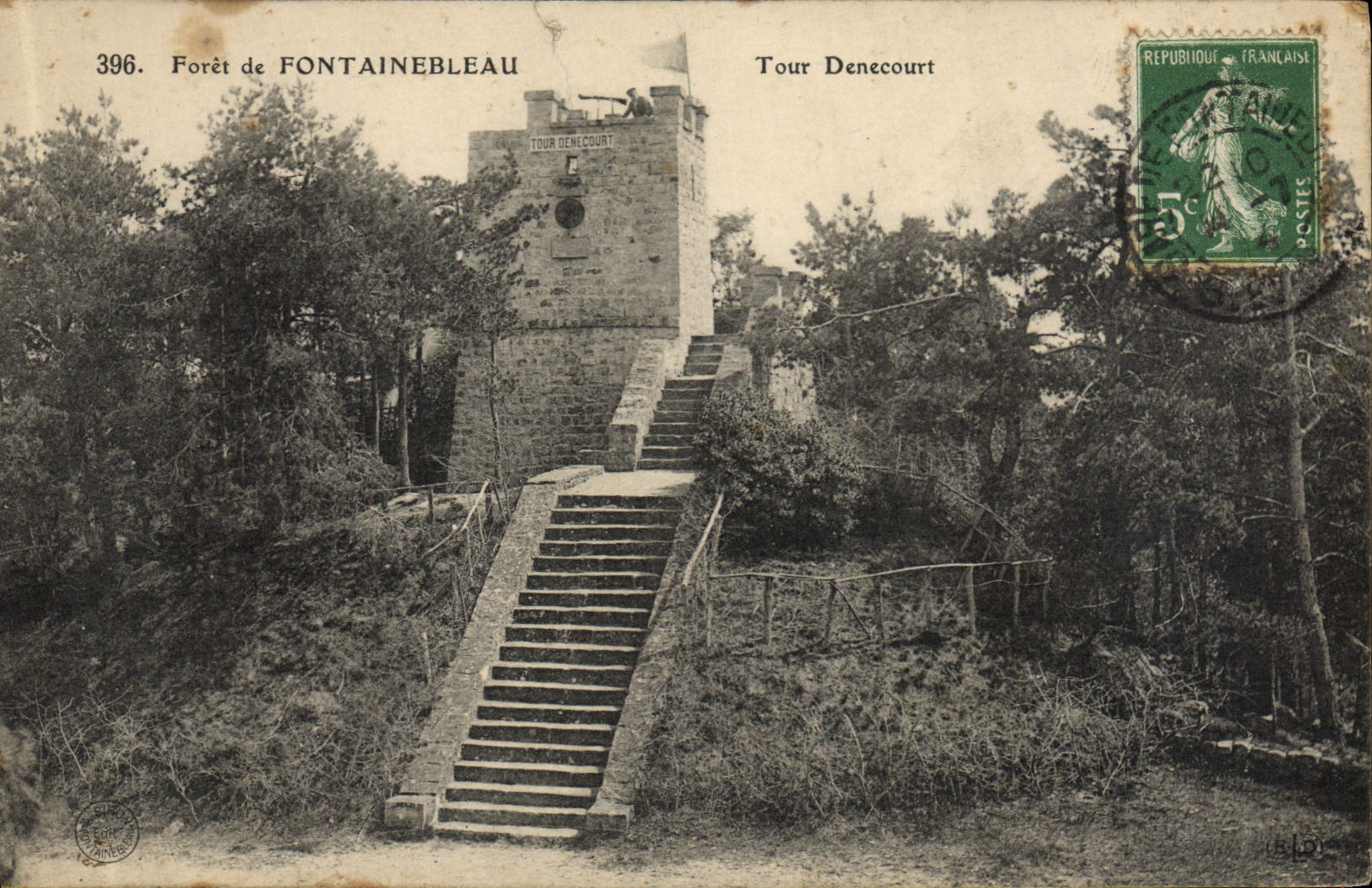 Torre Denecourt — Foresta di Fontainebleau — Editore ECH, n°396