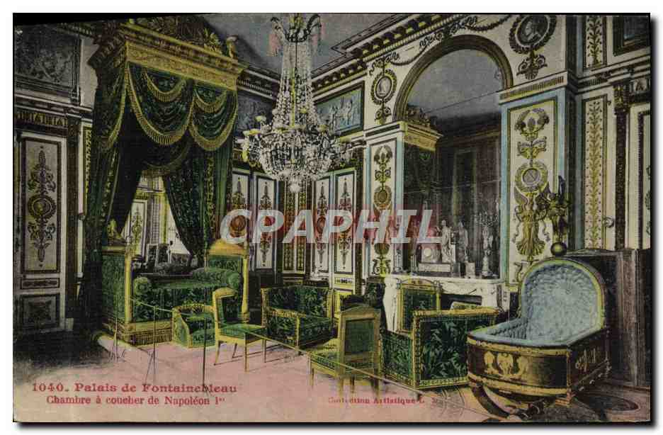 Schloss Fontainebleau — Schlafzimmer von Napoleon I. — Künstlerische Sammlung Nr. 1040
