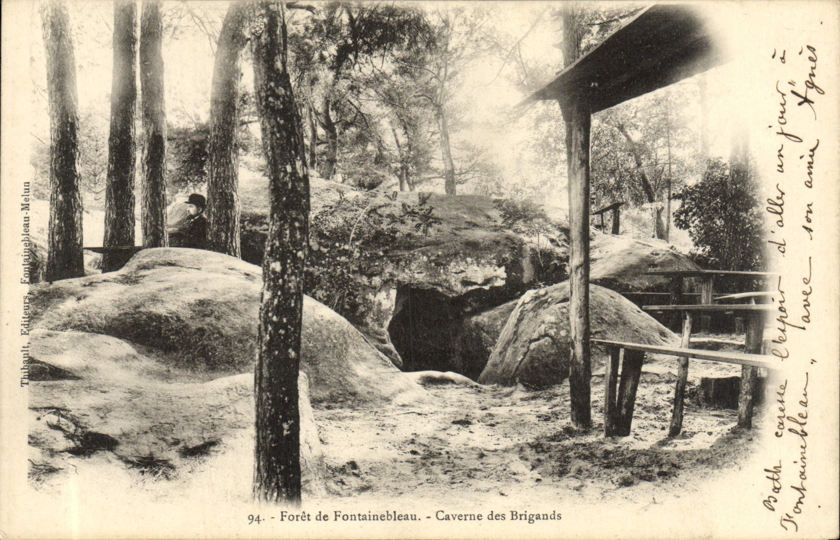 Bosque de Fontainebleau — Cueva de los Bandidos — Thibault, Editores, Fontainebleau, n°94