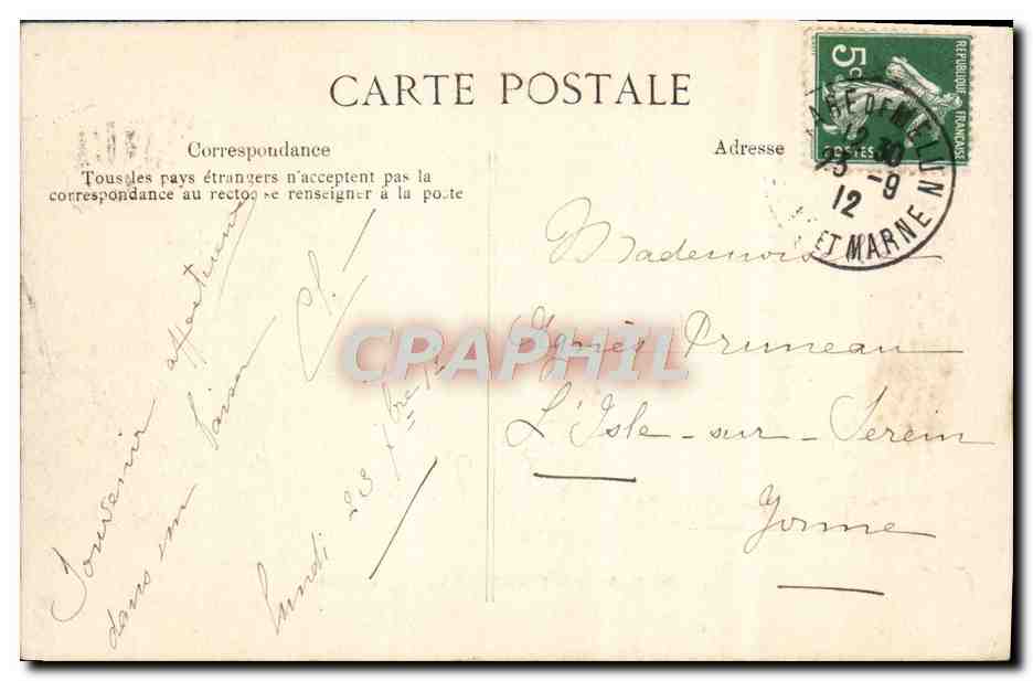 Bosque de FONTAINEBLEAU — El Bolide — Editor E.P.D. n°21 — Reverso
