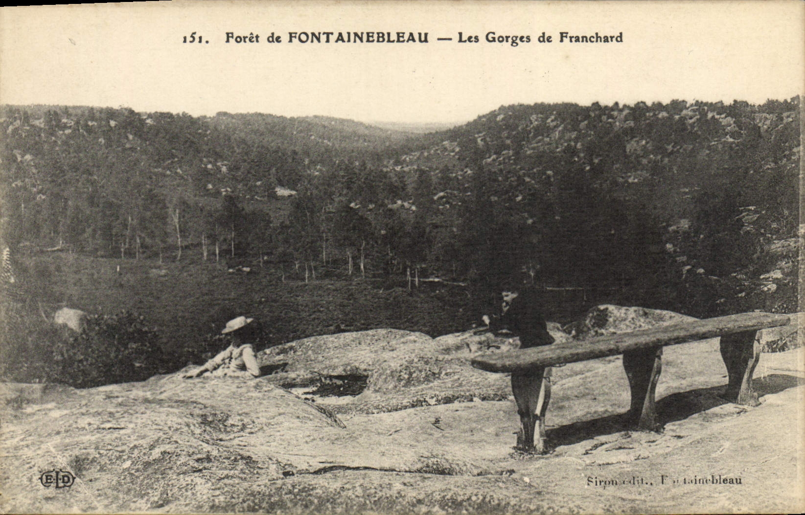 Wald von FONTAINEBLEAU — Les Gorges de Franchard — Siron edit., Fontainebleau