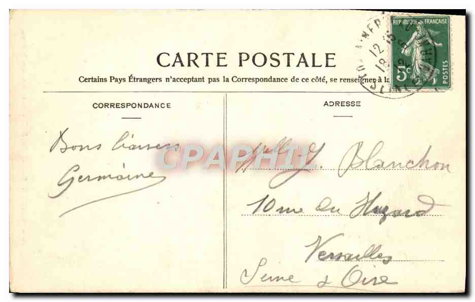 Palais de Fontainebleau — Berceau du Roi de Rome — éditeur Berceau, n°36 — Verso