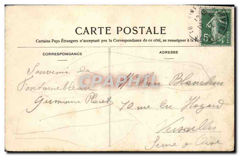 La Roche qui pleure (Gorges de Franchard) — Foresta di Fontainebleau — Editore non identificato, n° 63 — Verso