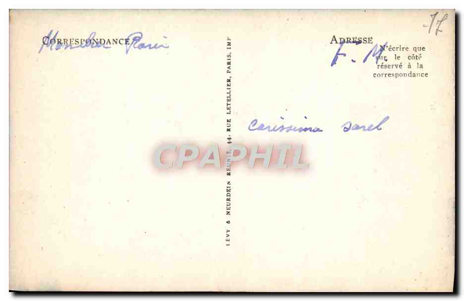 CPA Nemours Rue De Paris et l'Hotel De l'Eau De France — Rückseite