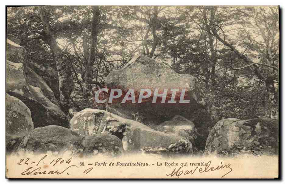 Wald von Fontainebleau — Die Zitternde Felsen — Verlag E. Roman, n° 68