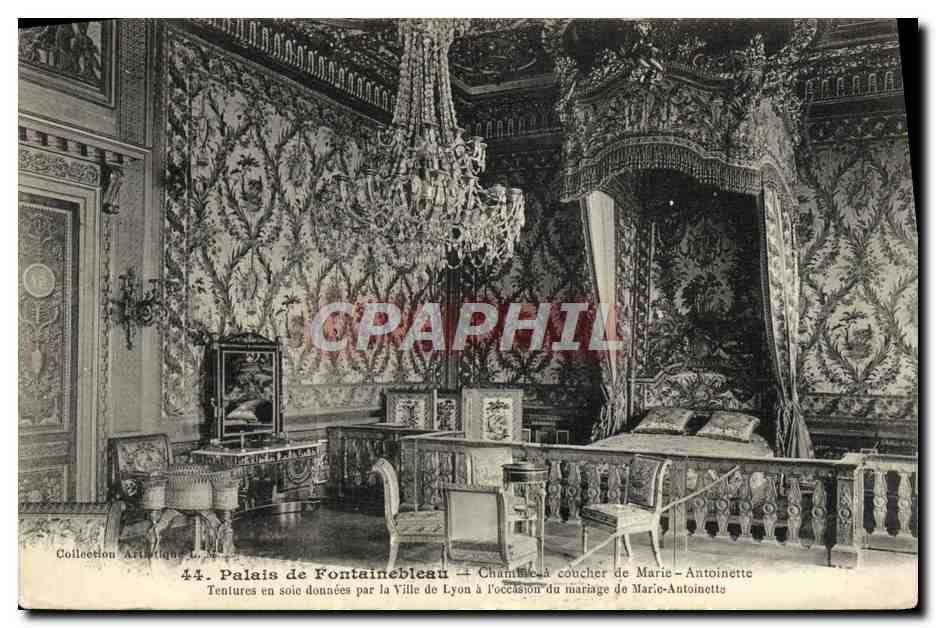 Palais de Fontainebleau — Chambre à coucher de Marie-Antoinette — Collection Artistique L. 44