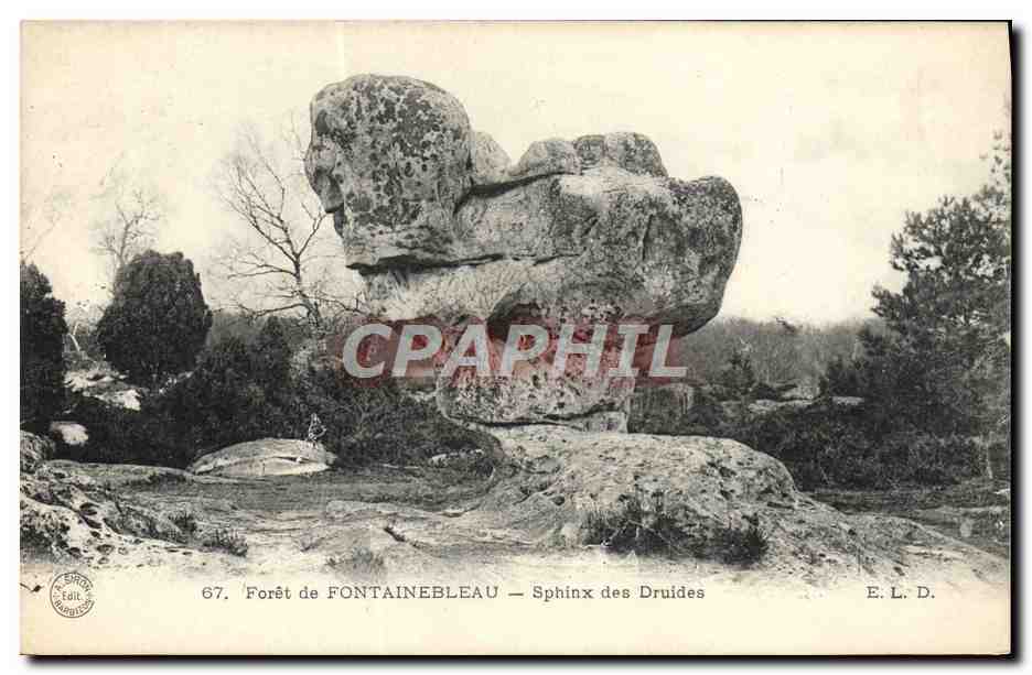 Bosque de Fontainebleau — Esfinge de los Druidas — E.L.D. - Anverso
