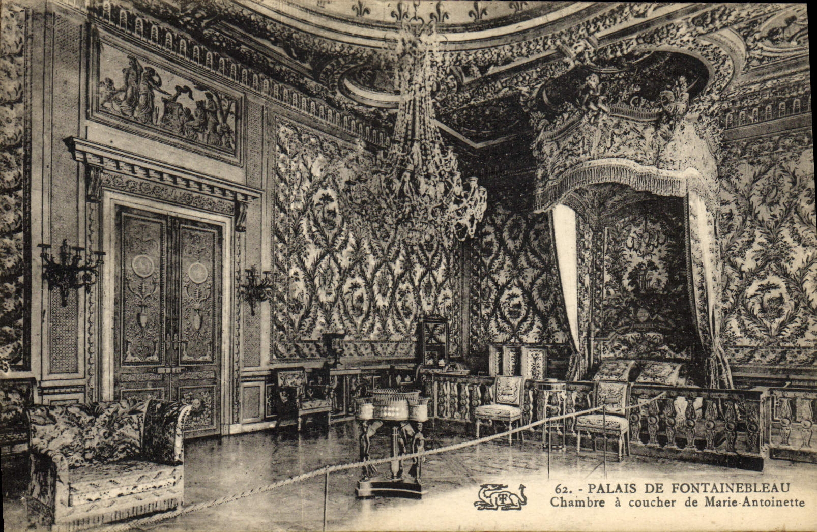 Palacio de Fontainebleau — Habitación de María Antonieta — Editor no identificado, n° 62
