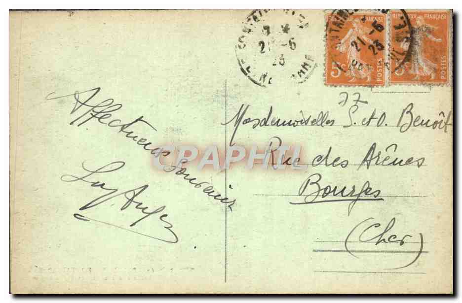 Palacio de Fontainebleau — Habitación de María Antonieta — Editor no identificado, n° 62 — Reverso