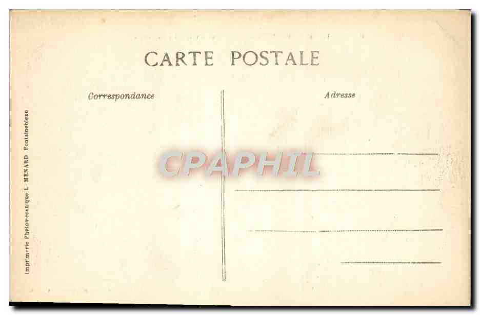 Palazzo di Fontainebleau — Cour Ovale — Il Battistero — Tipografia L. MENARD Fontainebleau — Verso