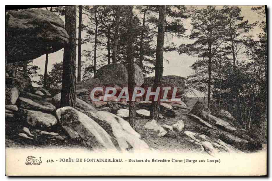 Bosque de Fontainebleau — Rocas del Belvédère Corot (Gorge aux Loups) — Graphphil