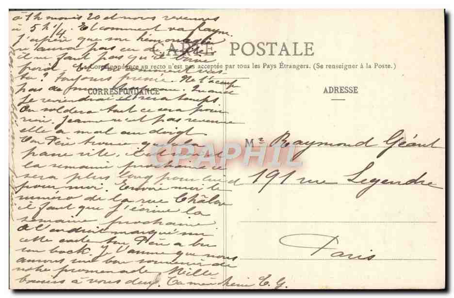 Woud van Fontainebleau — Bron van Mont-Chauvet (Vallei van de Solle) — CPAPHIL 219 — Achterkant
