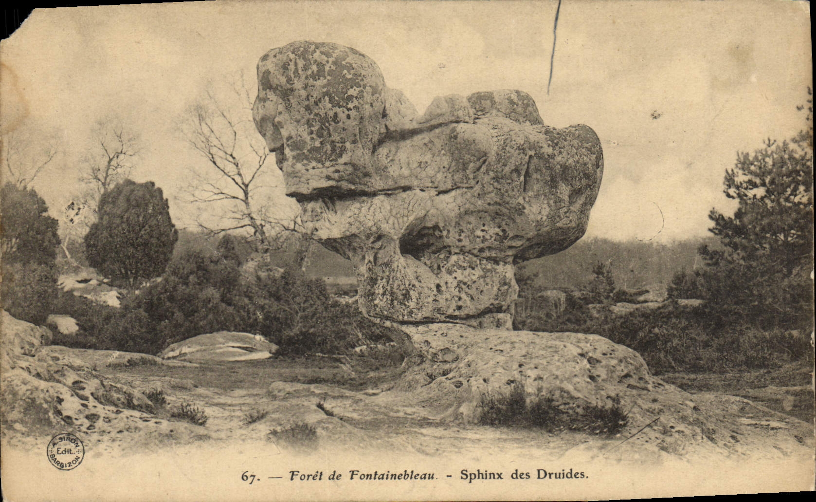 Bosque de Fontainebleau — Esfinge de los Druidas — Editor B. Rindel, n° 67