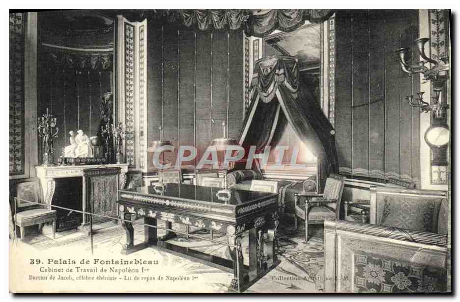Palais de Fontainebleau — Cabinet de Travail de Napoléon Ier — Imprimerie Photomécanique L. Menard, Fontainebleau