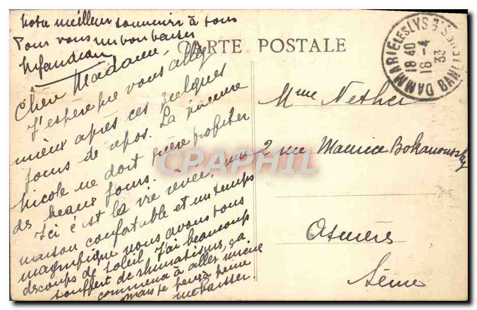 CPA Vosves Vue Sur La Selne — Rückseite