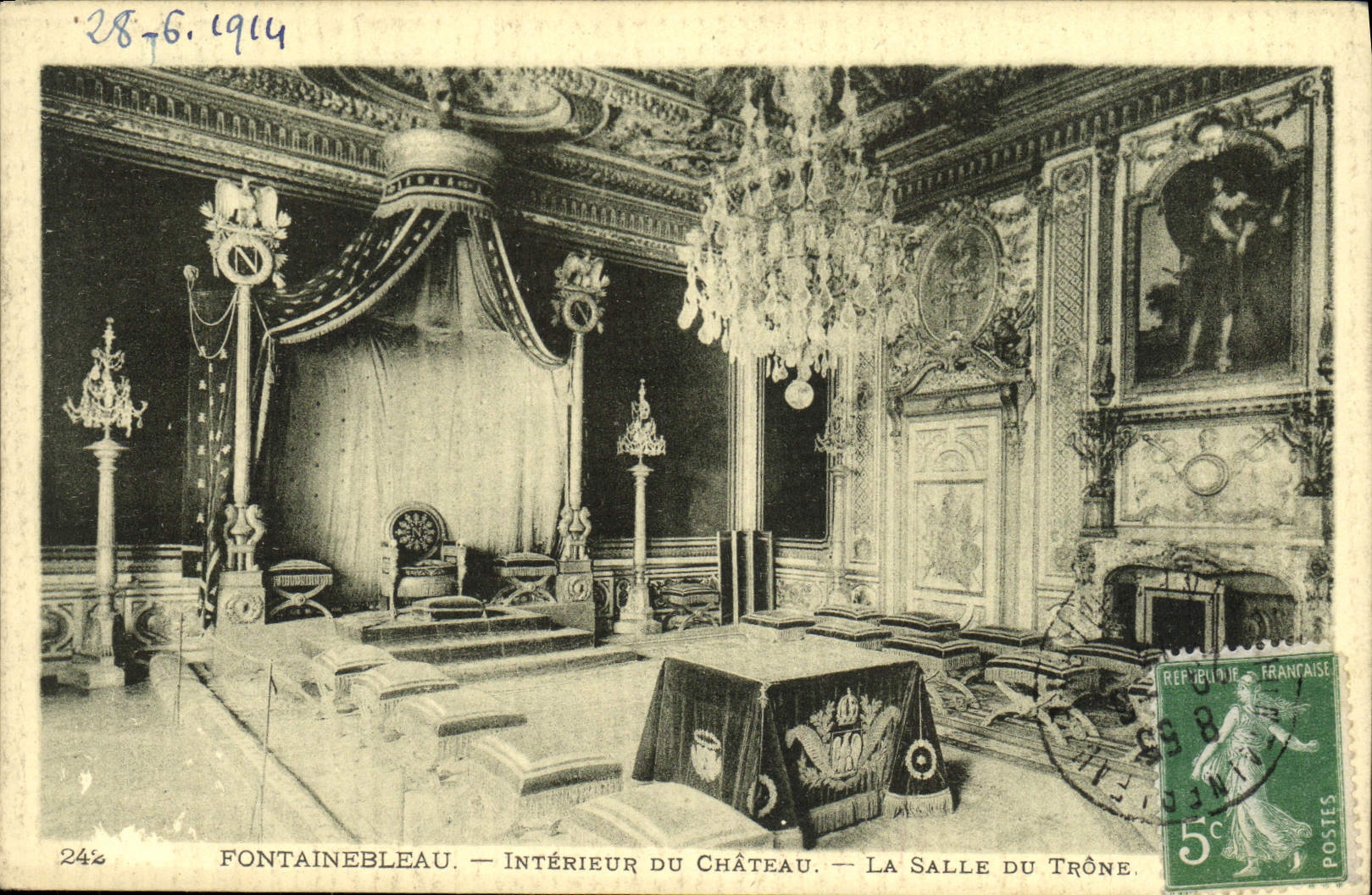 Fontainebleau — Interior del Castillo — La Sala del Trono — Editor no visible, n° 242