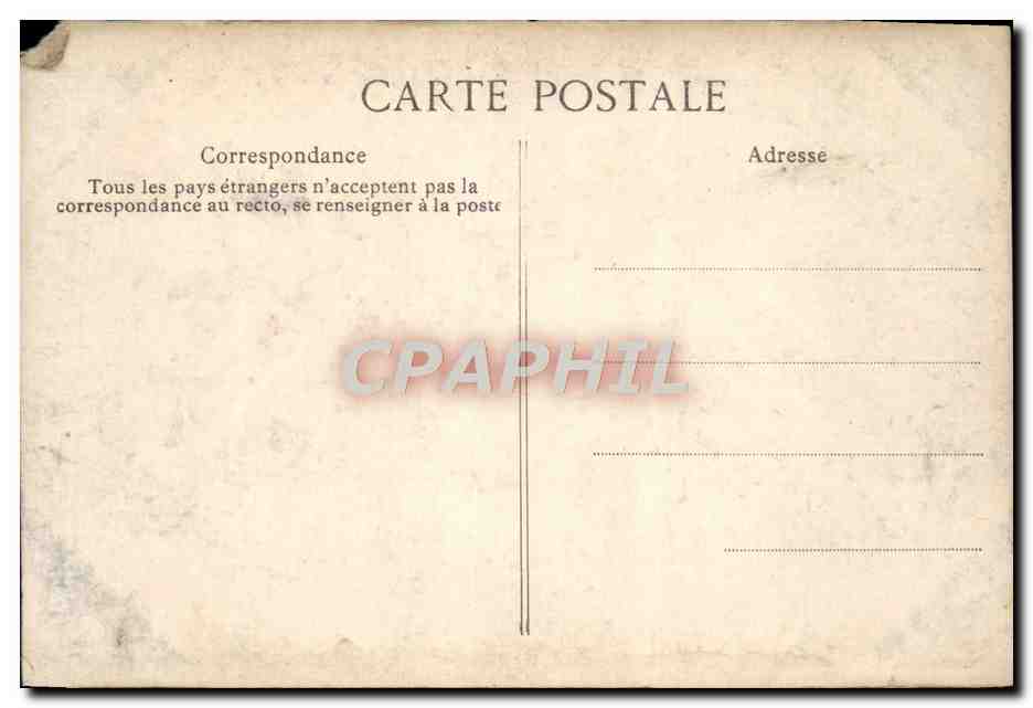 Antike Ansichtskarte Palais De Fontainebleau Cour Des Adieux Ansicht Der Terrasse — Rückseite