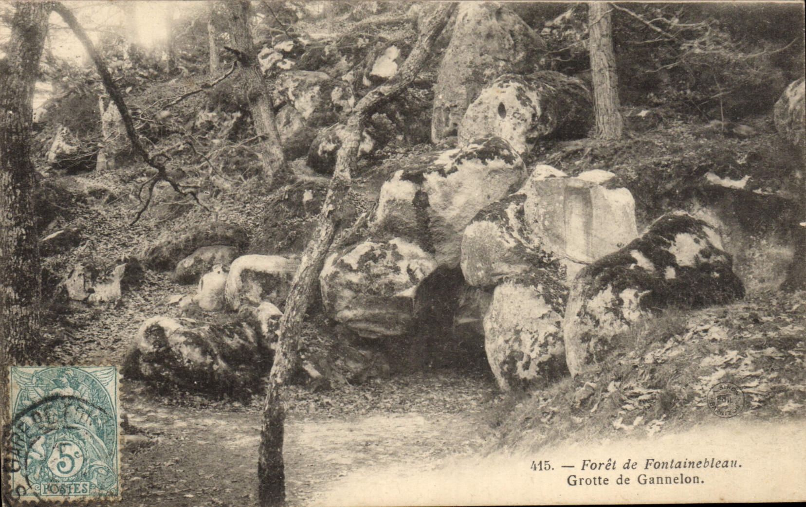 Grotta di Gannelon — Foresta di Fontainebleau — Editore non identificato, n° 415