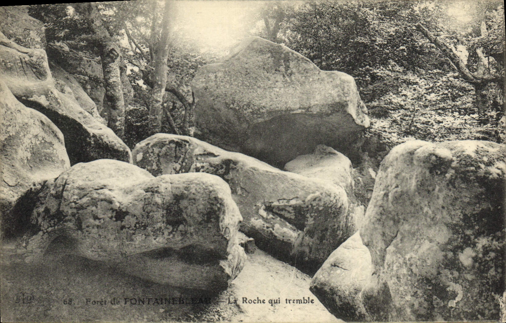 Bosque de FONTAINEBLEAU — La Roche qui tremble — Editor E.P. n°68