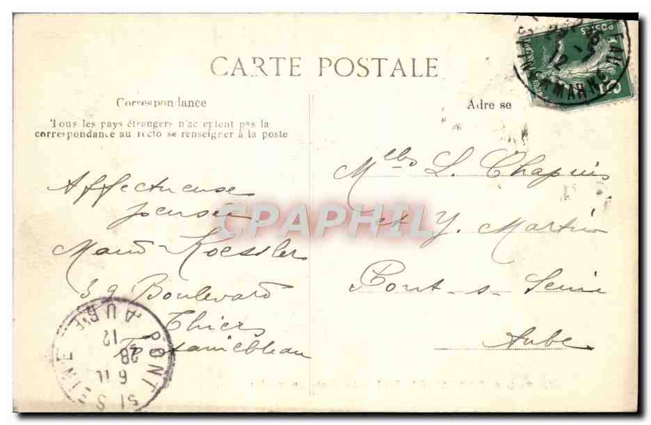 Bosque de FONTAINEBLEAU — La Roche qui tremble — Editor E.P. n°68 — Reverso