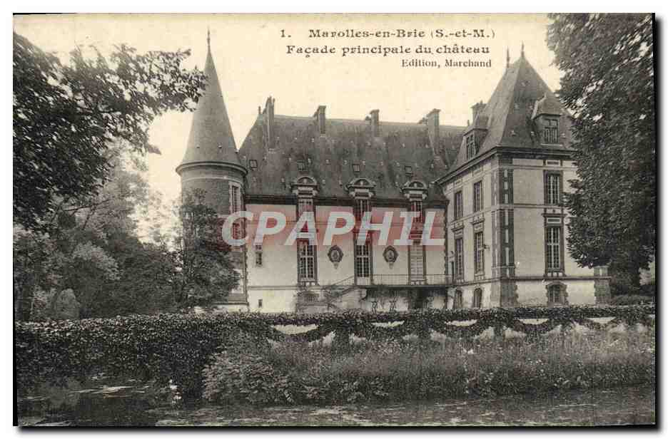 CPA Marolles En Brie Facade Principale Du Chateau