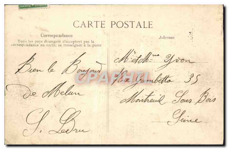 CPA Melun Chateau De Vaux Le Penil — Rückseite