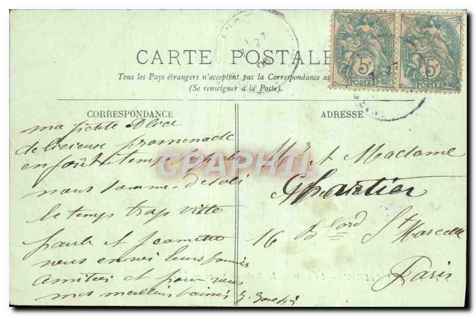 Fontainebleau — Die Forêt — Die Weinende Felsen — LL. — Rückseite