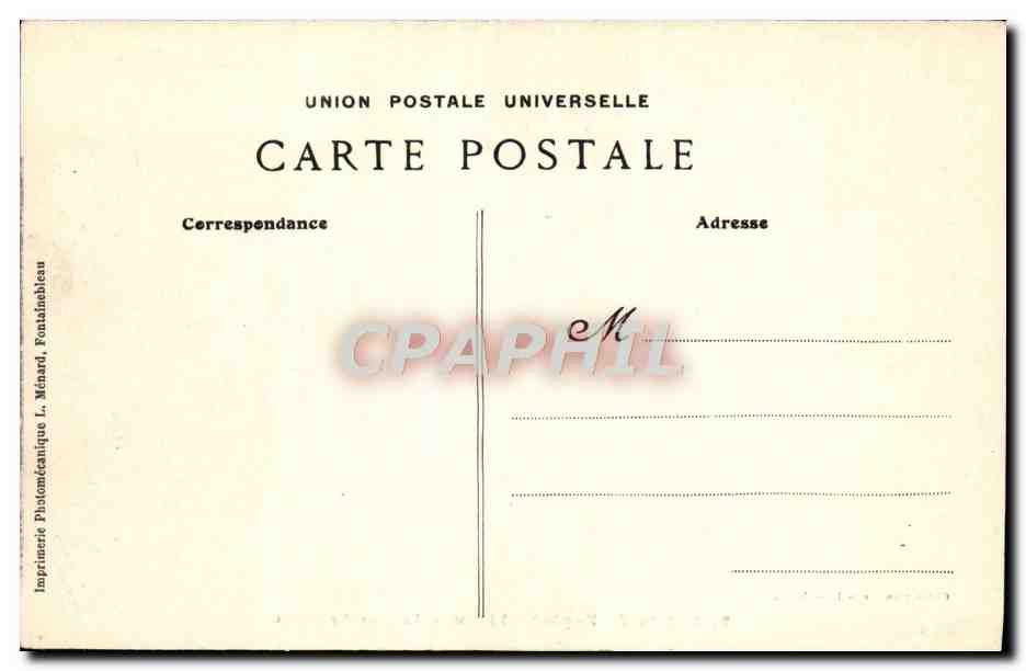 Palais de Fontainebleau — La Cour des Adieux — Collection Artistique L. M. — Verso