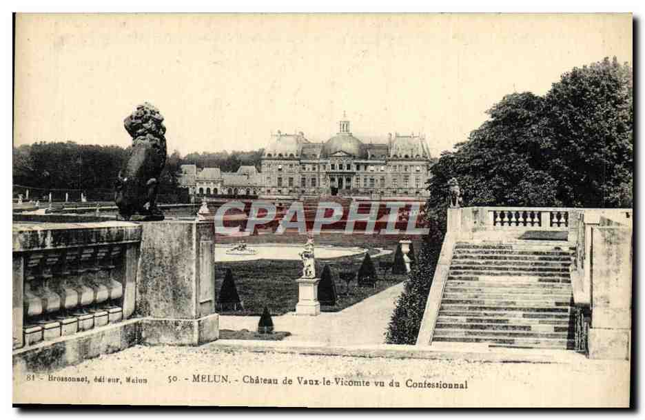 CPA Melun Chateau De Vaux Le Vicomte Vu du Confesionnal Lion