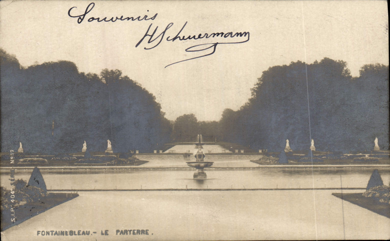 Fontainebleau - Il Parterre — S.I.P. 40a serie N°19 — editore Schuermann