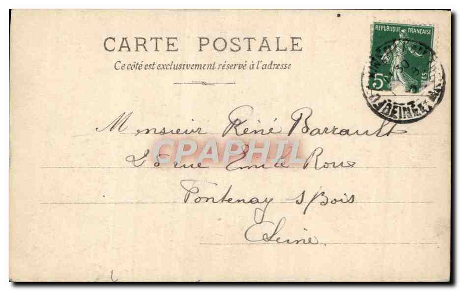 Fontainebleau - Il Parterre — S.I.P. 40a serie N°19 — editore Schuermann — Verso