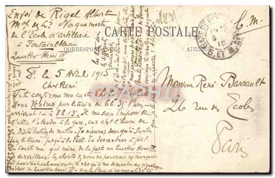 Fontainebleau — Das Schloss. Galerie von Diane, Galerie der Hirsche — N.G. Nr. 288 — Rückseite