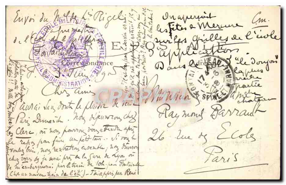 Palais de FONTAINEBLEAU — Le Baptisière de Louis XIII — Verso