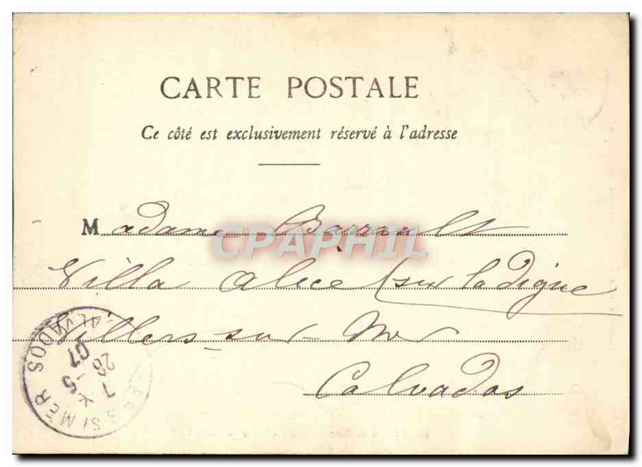 Vintage Postcard Palace of Fontainebleau Salon of Louis XIII — Back