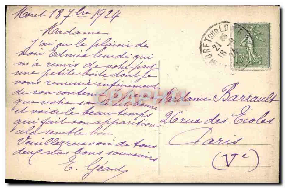 CPA Moret Sur Loing Portail De l'Eglise Et Maison — Rückseite