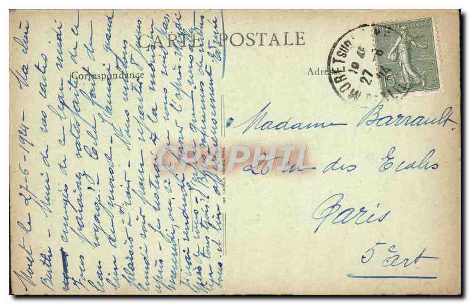 CPA Moret Sur Loing Entree Par La Porte De Samois Et La Grande Rue — Rückseite