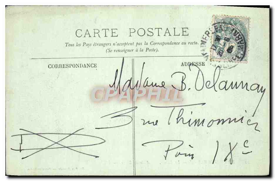 Fontainebleau — Il Palazzo — Allée de Sully — LL. — 31, Rue Grande — Fontainebleau — Verso